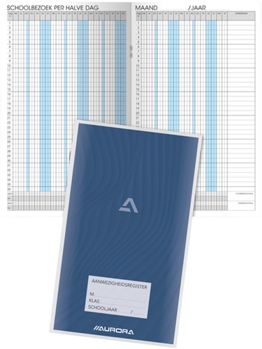 Aanwezigheidsregister Aurora 155x260mm Nederlandstalig 56 pagina's