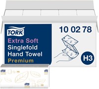 Handdoek Tork H3 Premium singlefold 2-laags 226x230mm 15x200 vel wit 100278