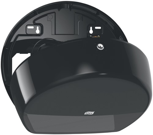 Toiletpapierdispenser Tork T2 Elevation jumbo klein zwart 555008-3