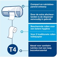 Toiletpapierdispenser Tork T4 Elevation duo zwart 557008-3