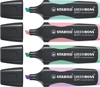 Markeerstift STABILO GREEN BOSS 6070/4 pastel assorti etui à 4 stuks-1