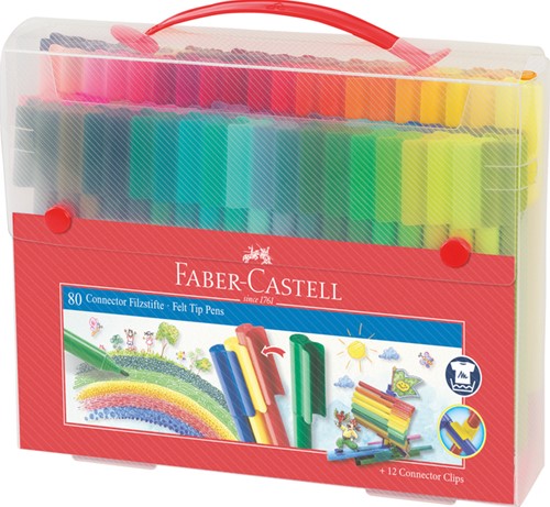 Kleurstiften Faber-Castell Connector assorti cadeauset à 80 stuks