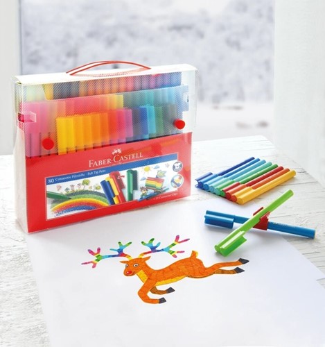 Kleurstiften Faber-Castell Connector assorti koffer à 60 stuks-4