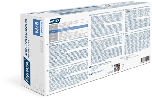 Handschoen Hynex nitril M wit 3.5g 100 stuks-2