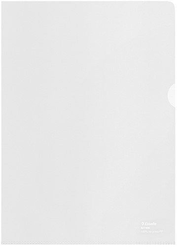 Insteekmap L-model Esselte A4 100% gerecycled 0.10mm transparant 100 stuks