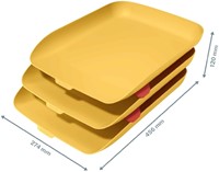 Brievenbak Leitz Cosy set van 3 A4 warm geel-3