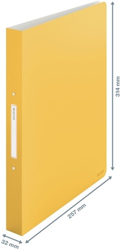 Ringband Leitz Cosy A4 2-rings O-mechaniek 25mm PP warm geel-3