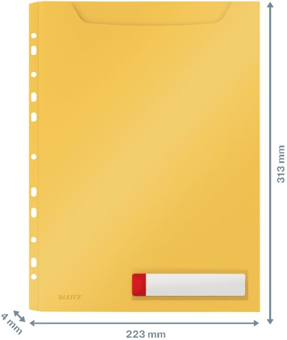 Insteekmap U-model Leitz Cosy harmonica A4 met perforatiestrip PP geel-2