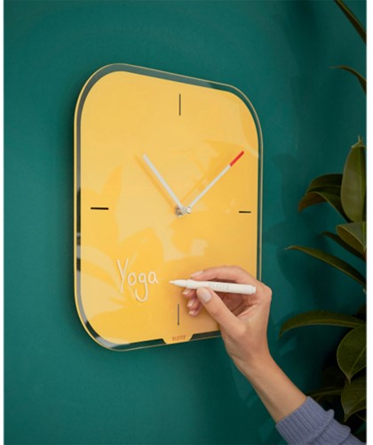 Wandklok Leitz Cosy geel glas-3