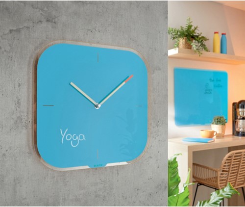 Wandklok Leitz Cosy glas blauw-1