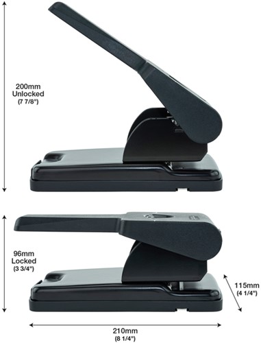 Perforator Rapesco Germ-Savvy Heavy Duty HD865-P antibacterieel 2-gaats zwart-2