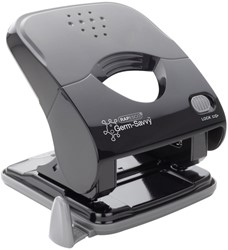 Perforator Rapesco Germ-Savvy Less Effort Eco X5-40ps antibacterieel 2-gaats zwart