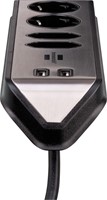 Stekkerdoos Brennenstuhl bureau Estilo 4 voudig inclusief 2 USB 2 meter zwart/zilver-2