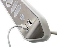 Stekkerdoos Brennenstuhl bureau Estilo 4vdig incl 2 USB 2m wit/zilver-2