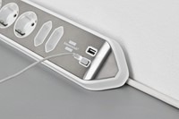Stekkerdoos Brennenstuhl bureau Estilo 6vdig incl 2 USB 2m wit/zilver-1