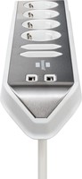 Stekkerdoos Brennenstuhl bureau Estilo 6vdig incl 2 USB 2m wit/zilver-3