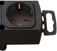 Stekkerdoos Brennenstuhl Comfort Plus 4vdg incl platte stekker 2m zw-3