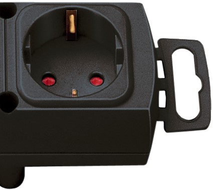 Stekkerdoos Brennenstuhl Comfort Plus 4vdg incl platte stekker 2m zw-3