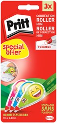Correctietape Pritt mini flex 4,2mmx7m Emoji blister 2+1 gratis