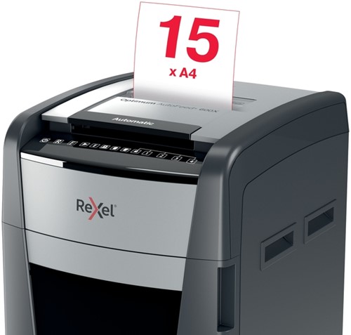 Papiervernietiger Rexel Optimum Auto+ 600X P4 snippers 4x30mm-3