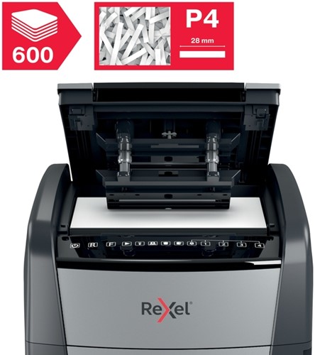 Papiervernietiger Rexel Optimum Auto+ 600X P4 snippers 4x30mm-11