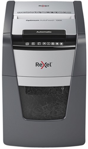 Papiervernietiger Rexel Optimum Auto+ 100X P4 snippers 4x28mm
