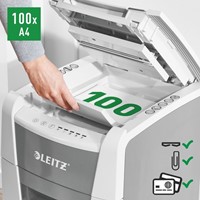 Papiervernietiger Leitz IQ Auto+ Small Office 100 P4 snippers 4x28mm-5