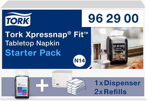 Servetdispenser Tork N14 Xpressnap Fit Signature line startpakket zwart 962900