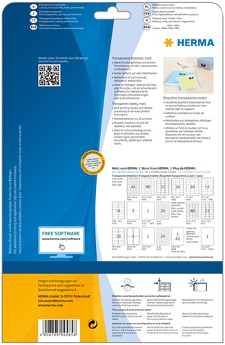 Etiket HERMA 4585 210x297mm weerbestendig transparant mat 10stuks-3