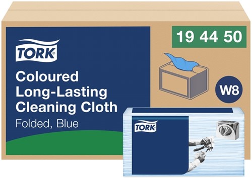 Reinigingsdoek Tork W8 Premium 1-laags 40 vel blauw 194450-5