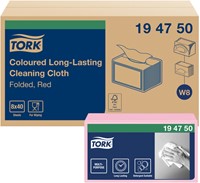 Reinigingsdoek Tork W8 Premium 1-laags 8x40 vel rood 194750-2