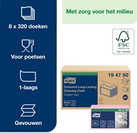 Reinigingsdoek Tork W8 Premium 1-laags 40 vel rood 194750-3