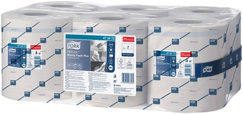 Poetspapier Tork M4 Reflex Plus Advanced 2-laags 450 vel wit 473472-2