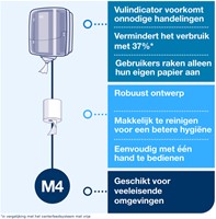 Handdoekroldispenser Tork M4 Performance Reflex turquoize 473180-3
