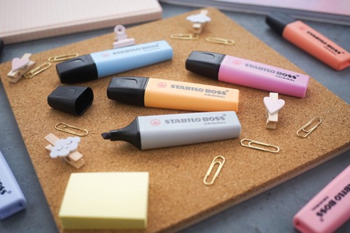 Markeerstift STABILO BOSS Original 70/4 pastel incl grijs ass 4st-6