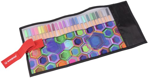 Fineliner STABILO point 88/25 Arty rollerset zwart fijn ass 25st-3