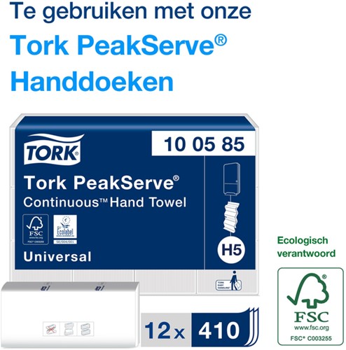 Handdoekdispenser Tork H5 Elevation PeakServe klein zwart 552558-3