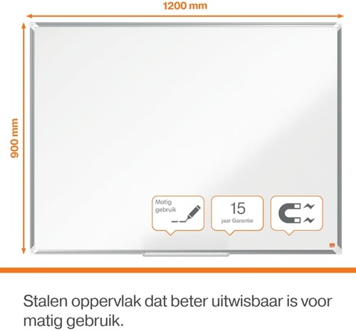 Whiteboard Nobo Premium Plus 90x120cm staal-2