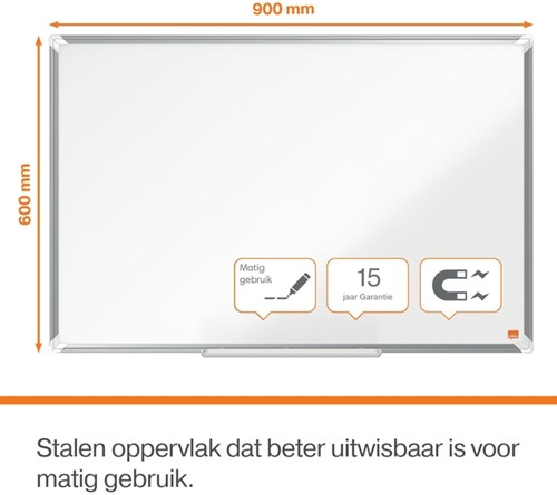 Whiteboard Nobo Premium Plus 60x90cm staal-2