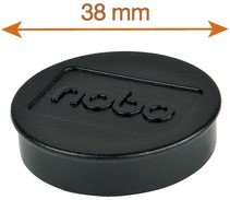 Magneet Nobo 38mm zwart 10 stuks-1