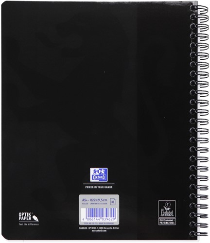 Collegeblok Oxford School A5+ lijn 17-gaats 160 pagina's 80gr zwart-3
