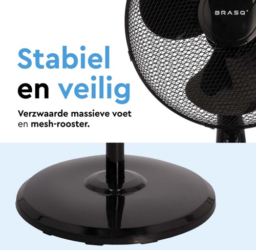 Statiefventilator BRASQ met remote Ø 40cm zwart-1