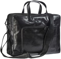 Businesstas Maverick All Black met laptopvak 15,6" leer zwart