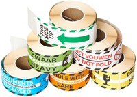 Waarschuwingsetiket Rillprint fragile 46x125mm geel 250 stuks-3