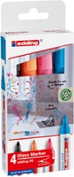 Viltstift edding 95 glasbord rond 1.5-3mm incl zwart assorti 4 stuks