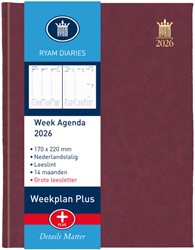 Agenda 2026 Ryam Weekplan Plus Mundior groot letter 7dagen/2pagina's assorti
