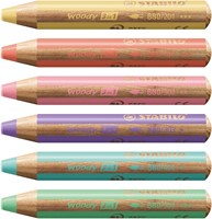 Kleurpotloden STABILO 880 woody slijper pastel assorti 6 stuks-2