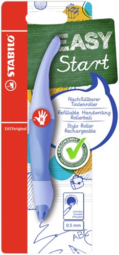Rollerpen STABILO Easyoriginal  rechtshandig medium pastel luchtig blauw blister à 1 suk