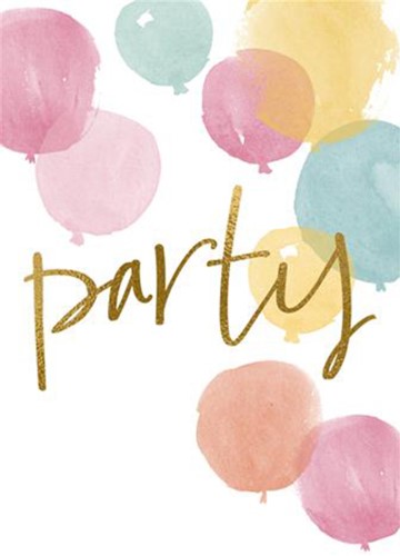 Wenskaart Hallmark uitnodiging ballonnen pak à 6 stuks