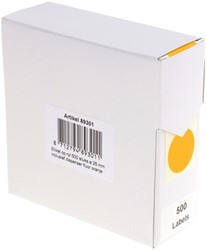 Etiket Rillprint 25mm op rol fluor oranje 500 stuks